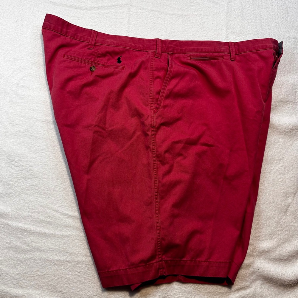 Polo Ralph Lauren Mens Classic Fit Chino Shorts Red Cotton Twill Size 52B